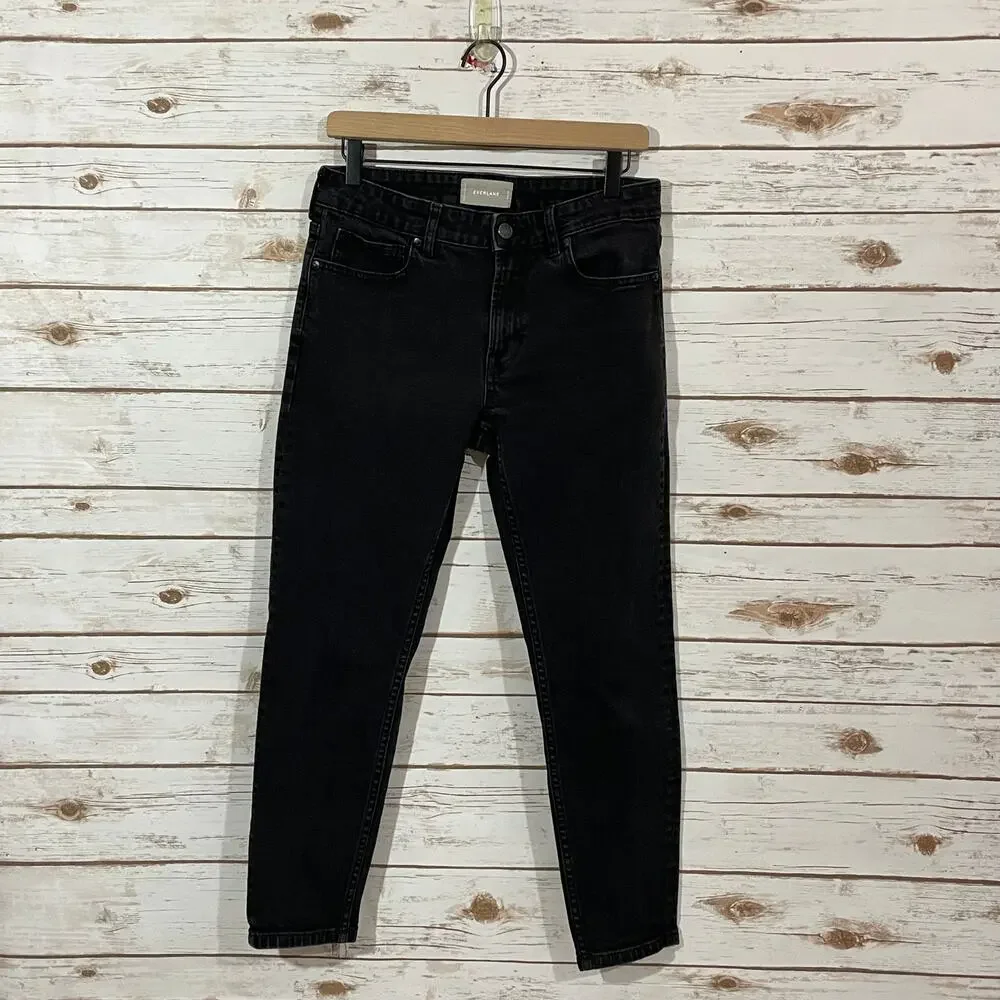 Everlane Mid-Rise Skinny Jeans - Washed Black - 28 Ankle